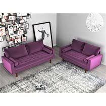 In this living room, nickel gray walls envelop the space, and golden yellow patterns the window treatments. Purple Living Room Sets You Ll Love In 2021 Wayfair