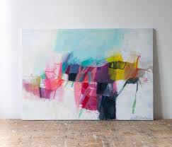 Bunte Abstrakte Malerei Druck Auf Leinwand Grosse Abstrakte Etsy Abstract Art Painting Painting Abstract Portrait Painting