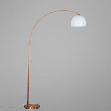modern baglampa koppar med vit skugga arc basic baglampa golvlampa glodlampa