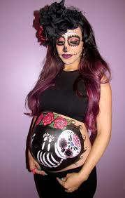 Halloween Belly Painting Beauty And The Baby