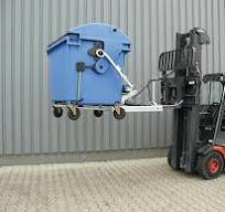 forklift dumpster tipping attachment — Crane Gear