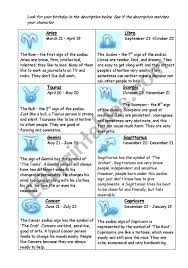 Here's your star sign reading and zodiac forecast for the day ahead. Zodiac Signs Esl Worksheet By Olga Spb