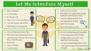 How To Introduce Yourself In English Self Introduction 7 E S L In 2020 How To Introduce Yourself Teach English To Kids Learn English