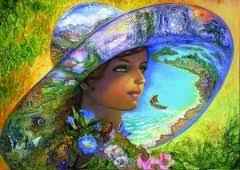 Sonsuz Mekanlar Sapkasi Josephine Wall 1500 Parca Puzzle Anatolian Puzzle 45 00 Tl 43 65 Tl 3 Havale Indirimi Tableau Peinture Peinture Tableau