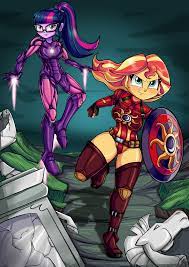 2152355 Absurd Res Armor Artist Gaggeddude32 Captain America Commission Crossover Equestria Girls Sunset Shimmer Equestria Girls Mlp Twilight Sparkle