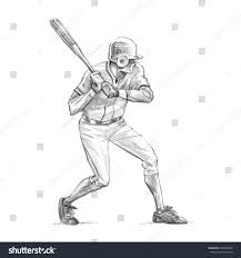 Baseball batter player hitting drawing. Sports Series Sketchy Pencil Drawing Of A Royalty Free Stock Photo 281822048 Avopix Com