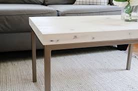 Normal age wear, such as light scuffs as seen in pictures, pen shows marks on surface. Modern White Maple Coffee Table With Gold Metal Base By Hazel Oak Farms Seen At Creator S Studio Homestead Wescover