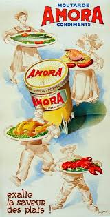 Leon Dupin Rare Original Vintage Food Advertising Poster Amora Mustard Brings Out Flavour Vintage Advertisements Advertising Poster Vintage Food Posters