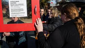 The wood structures are raised from the ground and often feature glass doors so people can see what's inside. Merge Memphis Tackles Hunger With Free Pantries In Needy Neighborhoods