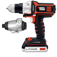 Black Decker 20 Volt Max Lithium Ion Cordless Matrix Drill Driver And Impact Kit With 2 Attachments Bdcdmt120ia The Home Depot Black Decker Drill Cordless Drill