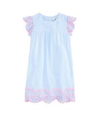 Shop Girls Multi Eyelet Flutter Sleeve Dress At Vineyard Vines Flutter Sleeve Dress Dresses With Sleeves Dresses