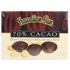 Hawaiian Sun 70 Cacao Dark Chocolate Macadamia Nuts Asst Sizes Chocolate Macadamia Nuts Macadamia Nuts Dark Chocolate