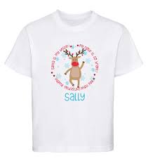 A funny christmas penguin drawing for the holidays. Personalised Childrens Christmas T Shirt Xmas Reindeer Boys Girls Tshirt Gift Beyondsome