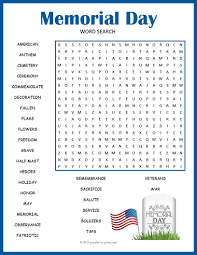 Free Puzzle For You And Your Kiddos Help Students Recall What Memorial Day Is All About With This Word Search Pu Memorial Day Activities Memorial Day Memories