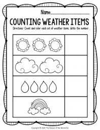 free printable counting preschool weather worksheets the keeper of the memories