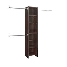 Closetmaid Impressions Narrow 48 In W 108 In W Chocolate Wood Closet System 30851 The Home Depot Closet Kits Narrow Closet Closet System