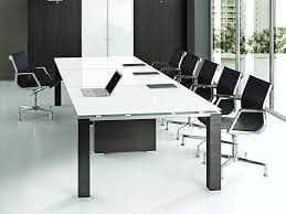Melamine top in woodgrain or white, impact and stain resistant. Buy Lustro White Glass Top Boardroom Table Auraa Design