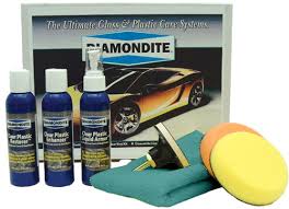 Diamondite Headlight Lens Clear Plastic Restoration Guide Polish Headlights Clear Plastic Cleaner Headlamp Polish Plastic Polish Plastic Cleaner
