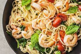 Shrimp and pasta recipe for diaabetics. Fresh Tomato Spinach And Shrimp Linguine