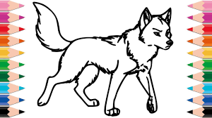 A wolf is usually considered having the character of intelligence and loyalty. How To Draw Wolf Coloring Pages For Kids Drawing Animals Learn Colors For Children Youtube