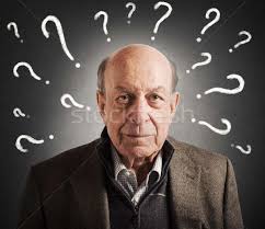 Yaşlı · adam · karışık · çok · soru · işaretleri · yüz · adam