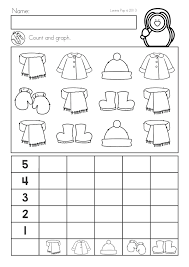Winter Math Worksheets Activities No Prep For Kindergarten Count And Graph Winter Math Worksheets Winter Math Kindergarten Math Activities