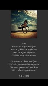 Kirmizi Bir Kustur Solugum Kumral Goklerinde Saclarinin Seni Kucagima Aliyorum Tarifsiz Uzuyor Bacaklarin Cemal Sureya Kus Atlar Gece