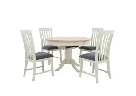 We researched the best round dining tables so you can this set includes one round table and four chairs, available in white or black. Angeles Round Extending Dining Table And 4 Wooden Dining Chairs Furnitureland Furniture Village