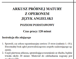 Tym razem uczniowie mierzyli się z językiem angielskim. Matura Probna 2015 2016 Operon Jezyk Angielski Zadania Tematy Odpowiedzi Przecieki Egzaminu 26 11 2015 Eska Pl