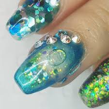 Blue Glittery Aquarium Nails Perfect For A Mermaid Aquarium Nails Hair And Nails Glass Nails