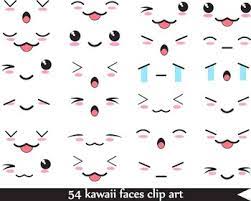 54 Png Files Kawaii Faces Digital Clip Art 300 Dpi 066 Kawaii Faces Digital Clip Art Graphics Kawaii Drawings