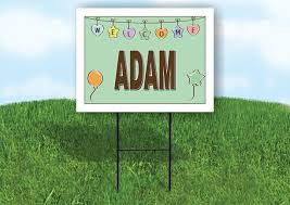 ADAM WELCOME BABY GREEN 18 in x 24 in Yard Sign Road Sign with Stand