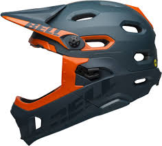 Details About Bell Super Dh Full Face Mips Bike Helmet Matte Gloss Slate Orange