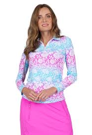 Jesse Print Adjustable Length Long Sleeve Polo