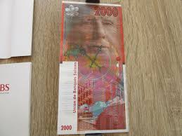 Les billets suisse en circulation sont : Rare Billets De 2000 Francs Suisse Ubs Kaufen Auf Ricardo