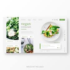 Beautiful Vegan Restaurant Landing Page Template Vector Free Download In 2020 Food Web Design Vegan Design Vegan Restaurants