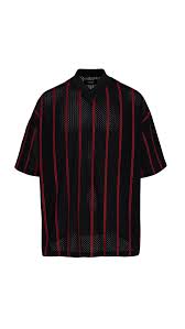 Black And Red T Shirt Mesh T Shirt Black Red Pinstripe Black Shirt Mesh T Shirt Short Sleeves Tops