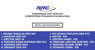 Lokasi kedudukan tertinggi yang kami perlukan Permohonan Jawatan Kosong Di Perbadanan Aset Keretapi Rac Kelayakan Spm Diploma Ijazah