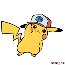 They are called deerstalker caps. Drawing Tutorial Of Pikachu In A Cap With Pokeball Logo Sketchok Easy Drawing Guides