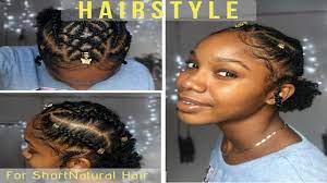 This hairstyle can be done easily with just a couple of actions. Braided Cornrow Hairstyle For Short Natural Hair Twa Hairstyles Youtube