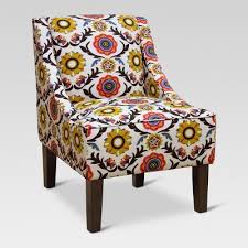 Hudson Swoop Arm Chair Golden Tulum Print Threshold Accent Chairs Chair Overstuffed Chairs