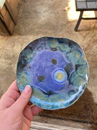 Very, very new to pottery, but happy with this combo! It's only my second  glaze firing, so I was nervous! Capri Blue all over 2-3 coats with Olive  float around the rim