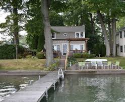Notice the mature trees… everything looks so quiet and furnishings & decor: Lake House Interior Paint Colors