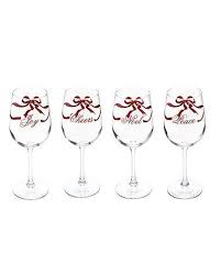 Martha Stewart Collection Glassware Set Of 4 Holiday Garden Sentiment Wine Glasses Martha Stewart Glassware Christmas Glasses Wine Glasses