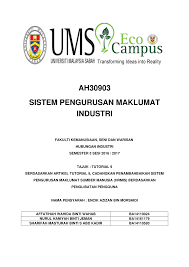 Fakulti pengurusan dan teknologi maklumat. Pdf Sistem Pengurusan Maklumat Industri Tutorial 9