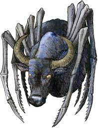 Ushi Oni Japanese Folklore A Giant Spider Or Crab With A Head Of A Bovine It Is Said To Ward Off Mythological Creatures Mythical Monsters Mythical Creatures