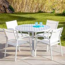 table de jardin extensible 10 places aluminium murano 270 x 90 cm blanche salon de jardin table et chaise mesa y sillas decoraciones de casa conjunto jardin