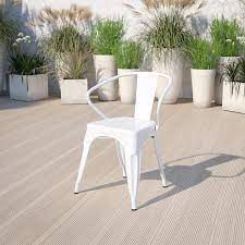 Making curved arms for a bench seat / woodworking. Amazon Com Flash Furniture Commercial Grade White Metal Indoor Outdoor Chair With Arms Home Kitchen