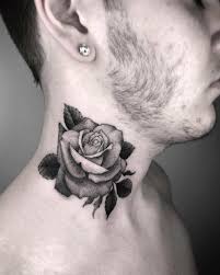 A Textured Rose By Nathan Kostechko Rose Neck Tattoo Neck Tattoo For Guys Neck Tattoo