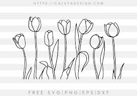 Download Free Tulip Outline Svg Png Eps Dxf By Caluya Design